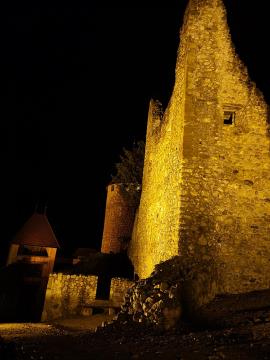 Grad Žovnek v zlati barvi,